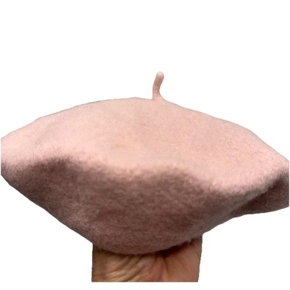 Pink Beret Hat Wool Blend Janie and Jack Little Girls Light Beanie 10-12