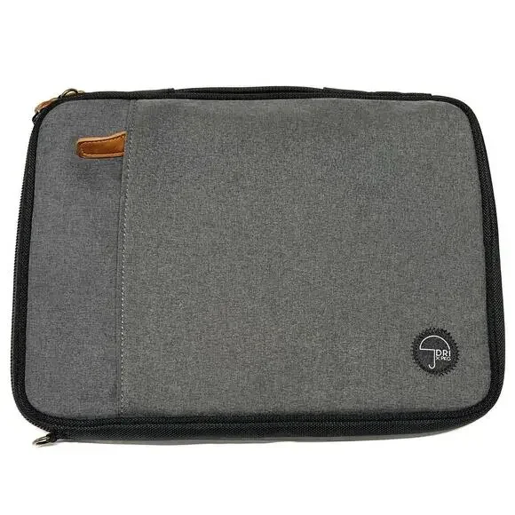 PKG X DRI 13 inch Laptop Sleeve Padded Case Multiple Pockets Zipper Gray 13x9.5