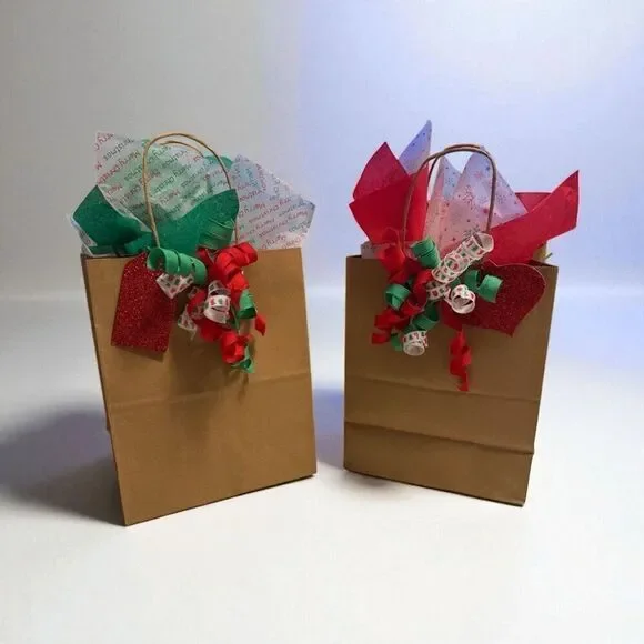 Set of 4 - Festive All in One Gift Bag Set- 4 Count