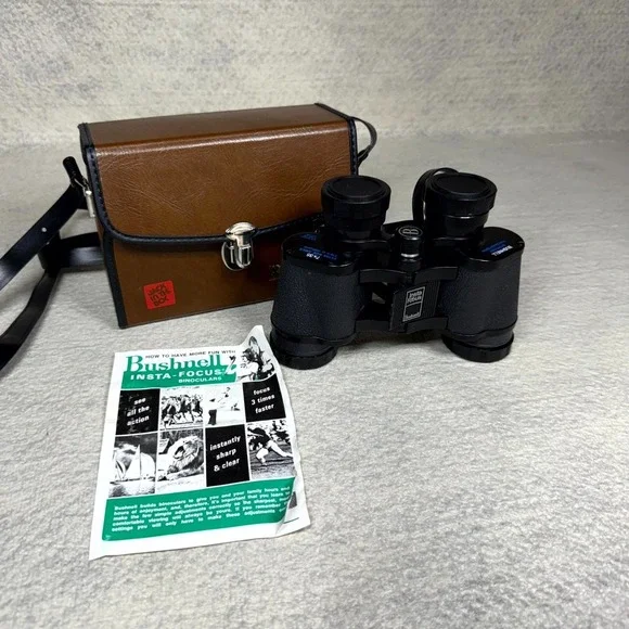 Bushnell‎ Insta-Focus Binoculars w Rare Hard Cover Jack In The Box Case Vintage