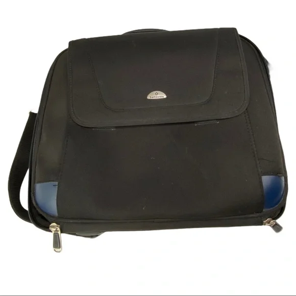 Samsonite Classic Laptop Bag Leather Canvas 15x14