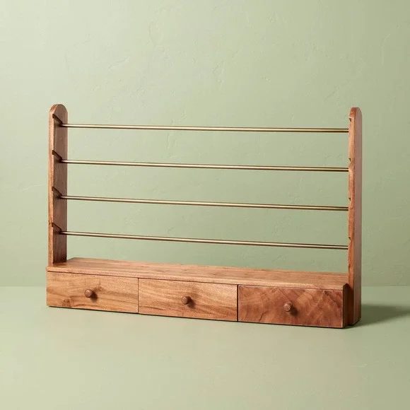 Brass & Wood Gift Wrap and Ribbon Holder - Hearth‎ & Hand Magnolia, Target 2025