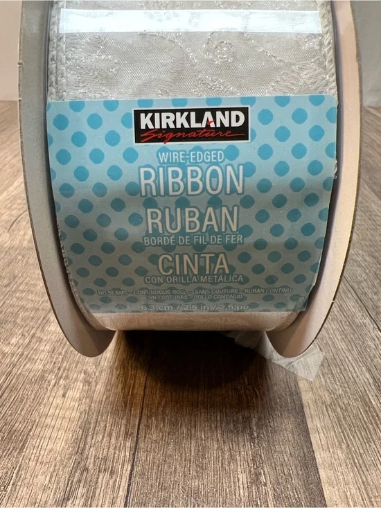 Kirkland Signature Silver Wire-Edged Ribbon