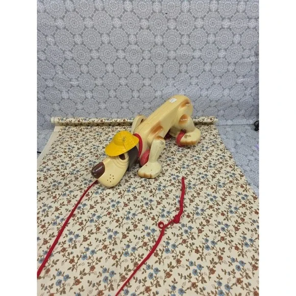 1974 Vintage Hasbro Dog Pull‎ Toy Lots Of Flaws kids leash play 70s puppy animal