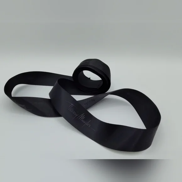 THIERRY MUGLER Logo Ribbon Black Satin 2 Yards Luxury Designer Packaging