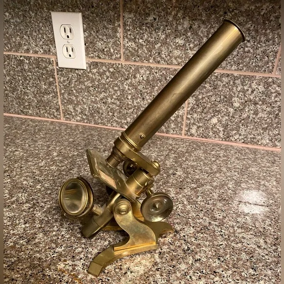 Antique Brass Microscope R&J Beck