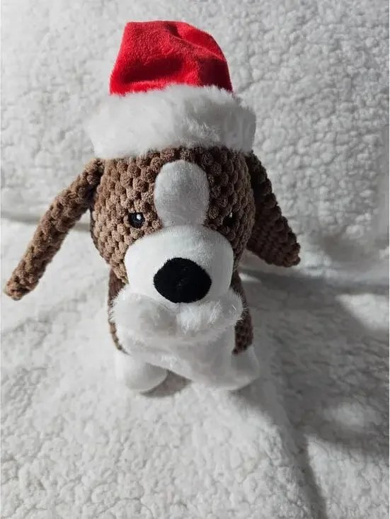 Giftable World Christmas Dog Plush Crinkle Squeak Toy So Cute 9