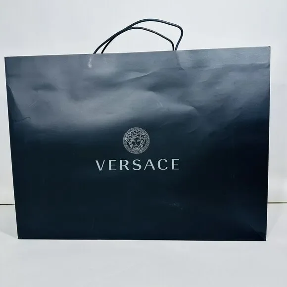 Versace 24”x19”x8” Authentic Black Shopping Paper Bag Gift Tote Extra Large