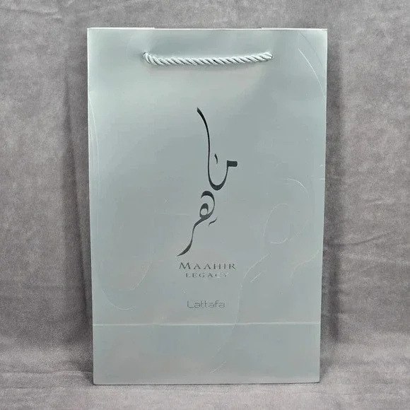 Lattaffa Maahir Legacy Silver Gray‎ Original Rope Handle Gift Bag Tote Bag