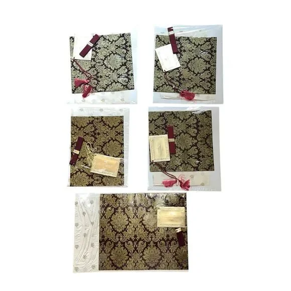 5 Victoria Secret vintage Gift Box Wrapping Tissue Paper Tassel Ribbon Gold