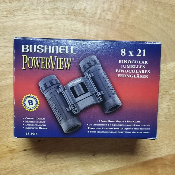 Bushnell PowerView Black Binoculars 8 x 21 new in box