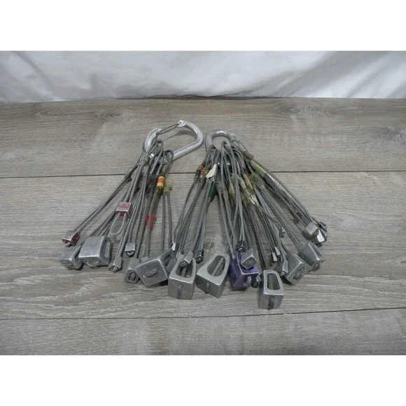 Large Lot Vintage Climbing Nuts Chocks Wires Rack Black Diamond & Mixed Gear