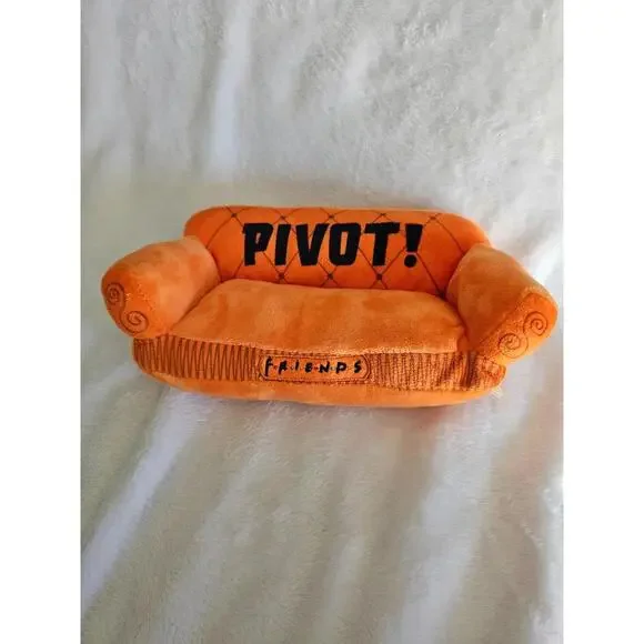 New Friends PIVOT Sofa Dog Toy Plush Orange Squeeks 9
