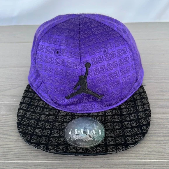 Jordan Kids Jumpman 23 Monogram Snapback Hat‎ Purple Black 4-7 1U81-610 312