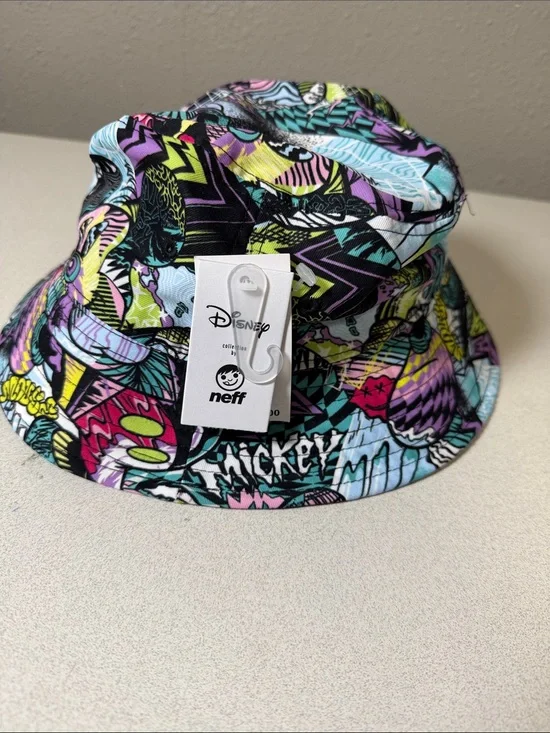 Disney Multicolor Graphic Mickey Bucket Hat - Neon Accents