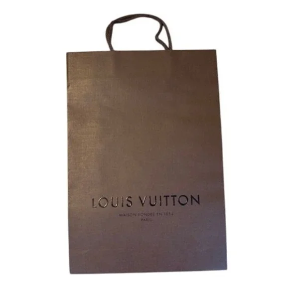 Louis Vuitton Brown Paper Shopping Bag Small Medium‎ Gift Bag Logo Cord Handle