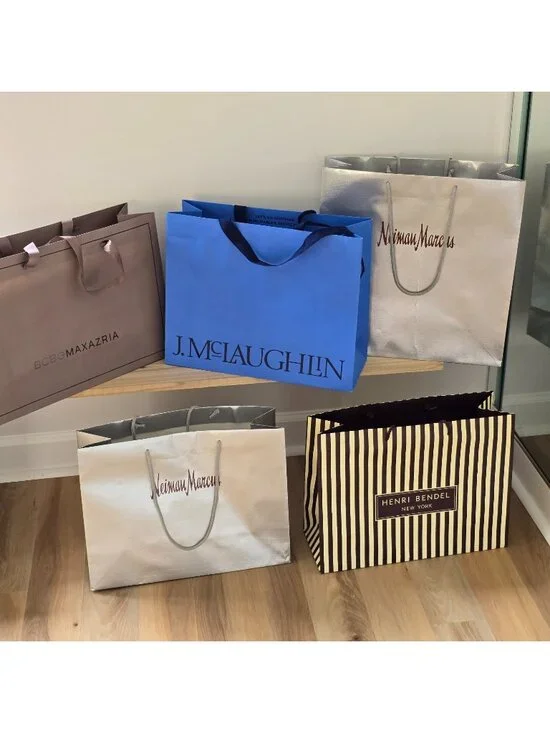 5 Shopping Paper Tote Bags McLaughlin Neiman Markus Henri Bendel BCBG MAXAZRIA