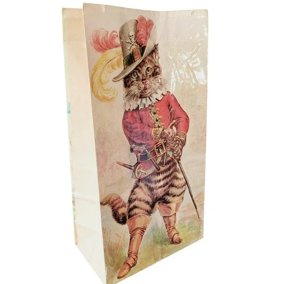 RARE Mrs. Grossman's Paper Company Cat Gift Bag Pirate Kitten Vintage 1981 party