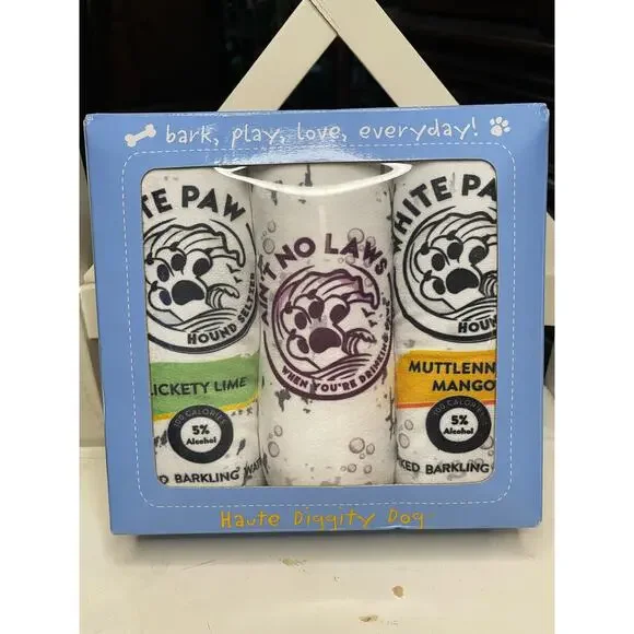 SALE!! NEW Haute Diggity DogWhite Paw Hound Seltzer 3 Pack