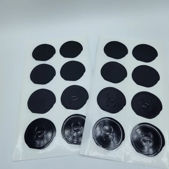 CHANEL Black Wax Seal Stickers Set 16 Total Double C Logo Gift Luxury Packaging