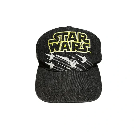 Star Wars X-Wing Fighter Kids Snapback Hat Black Denim Embroidered Adjustable