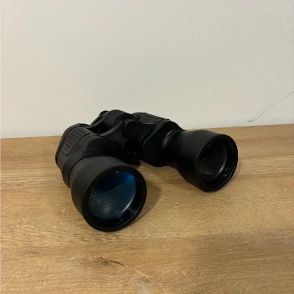 Children's Black Binoculars with Carrying Case & Lens Covers