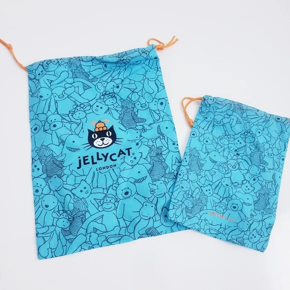 Jelly Cat Drawstring Set Of 2 Gift Bags