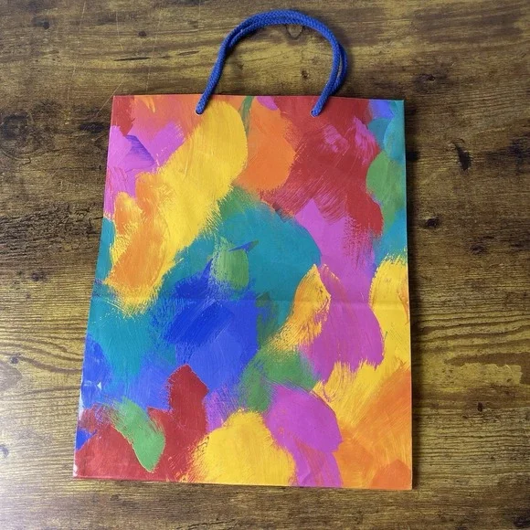 Vtg 1993 Hallmark Artistic Colorful Paint Gift Bag