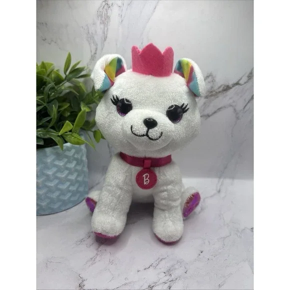 Barbie Mattel White Puppy Plush‎ Stuffed Animal 8