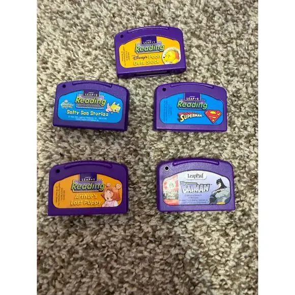 Lot of 5 Vintage LeapFrog LeapPad Educational Game Cartridges – Various Titles