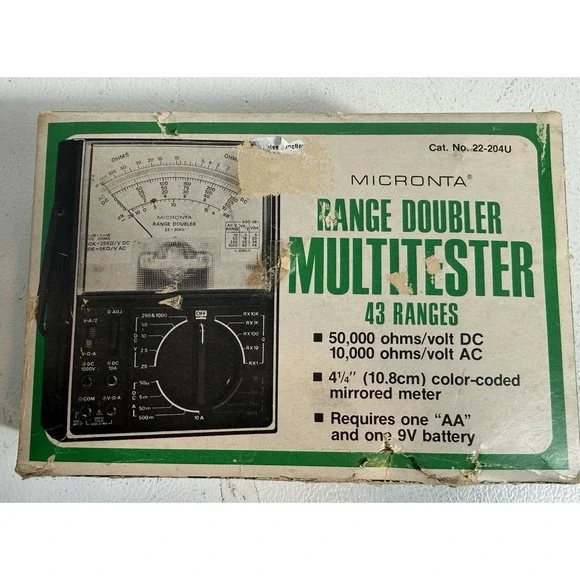 Micronta Range Doubler Multitester 43 Ranges Multimeter Voltage Tester 22-204-C