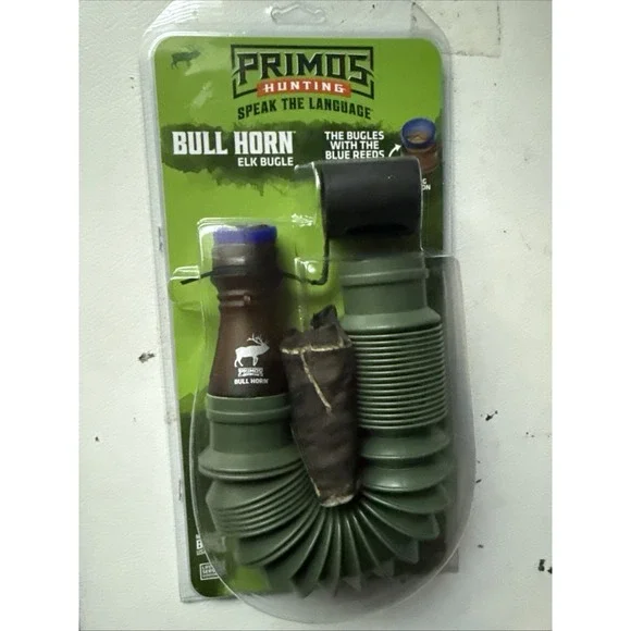 Primos Hunting BULL HORN Elk Bugle Call Blue Reed Brand New