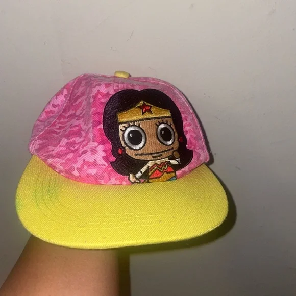 Marvel Pink and Yellow Wonder Woman Kids Hat
