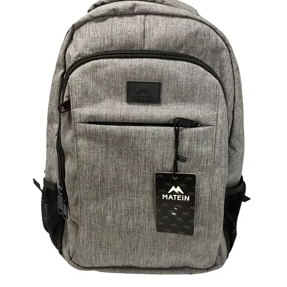 Matein Travel Laptop Backpack Heather Grey USB Charging Port‎ Business Commuter