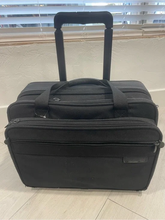 Briggs & Riley Black Rolling Laptop Briefcase with Telescoping Handle