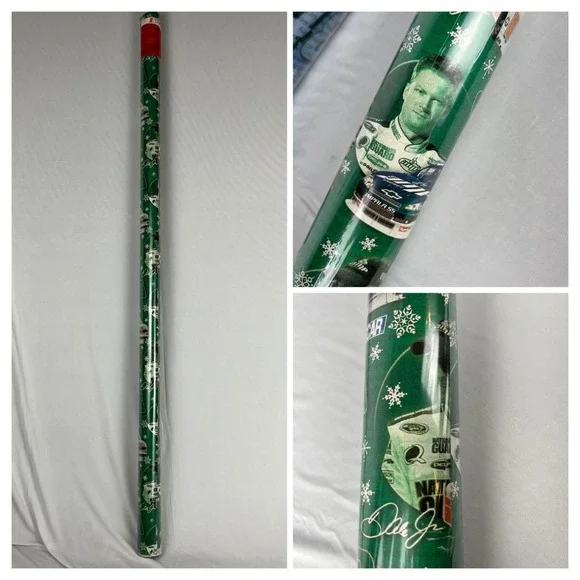 Y2K NASCAR Dale Earnhardt Jr. #88 Racecar Green Christmas‎ Wrapping Paper NWT