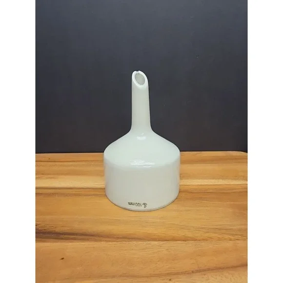 Vtg USA 100 mm Porcelain Funnel White Glazed Filter Strainer