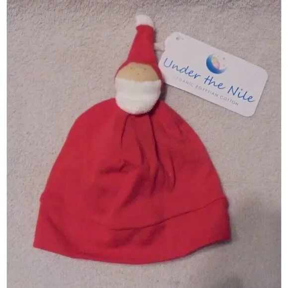 UnderTheNile 100% Certified Organic Cotton Size 0-6m‎ Baby Hat Gift Unisex Santa
