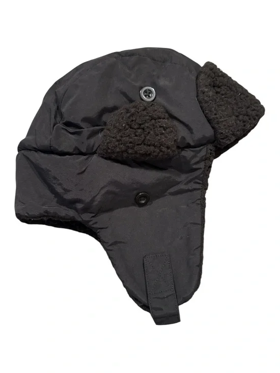 GAP Toddler Boys Kids Snow Trapper Black Winter Hat Faux Fur Ear Flap Cozy S/M