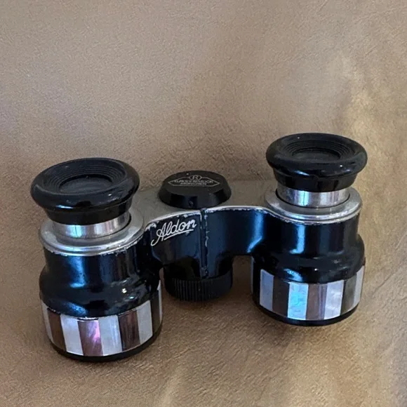 Black and Silver Compact Opera Binoculars