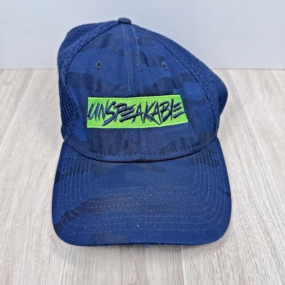 New Era Unspeakable Hat Blue Camo Mesh Snapback Cap Small Medium