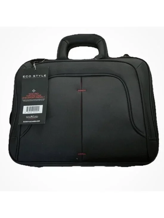 Eco Style Black Neoprene Tech Pro Case Topload LapTop Bag Checkpoint Friendly NW