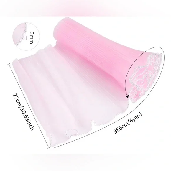 Chiffon Pleated Mesh fabric:Package of TWO 4.5 YardX2 (total 4 strips)