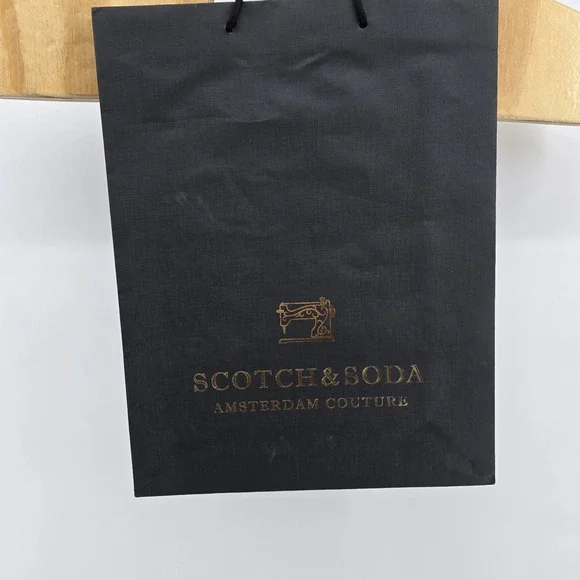 Scotch & Soda Amsterdam Gold Print Store Retail Shopping Bag‎ Tote 16x12.5x4.75