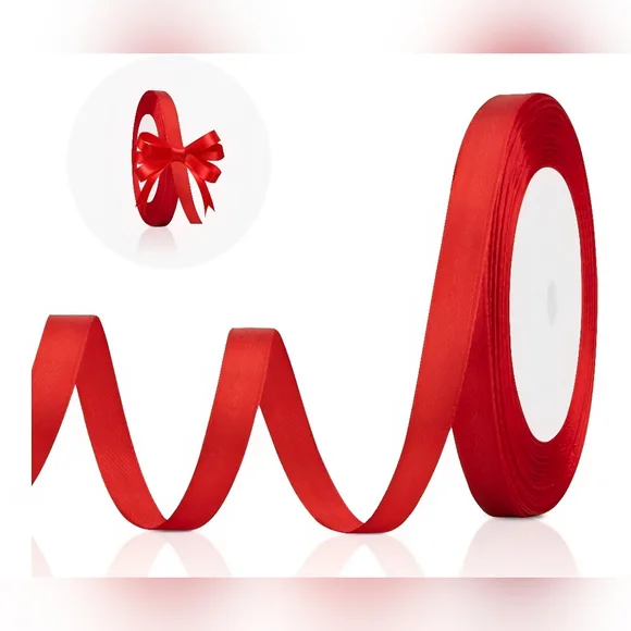 BULK 14 rolls‎ Red Satin 3/8 in 25 Yards Ribbon