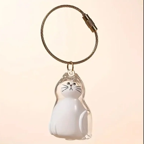 Transparent Cat Keychain - fur memorial capsule