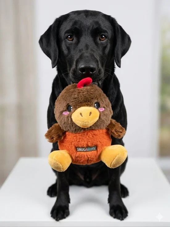 Snug Arooz Dog Toy Crinkle Plush Bird - Brown & Orange