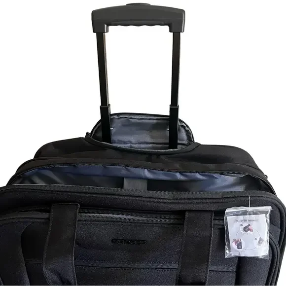 KROSER Maletin Expandible Travel Bag Laptops Roller Black Telescope Zipper light