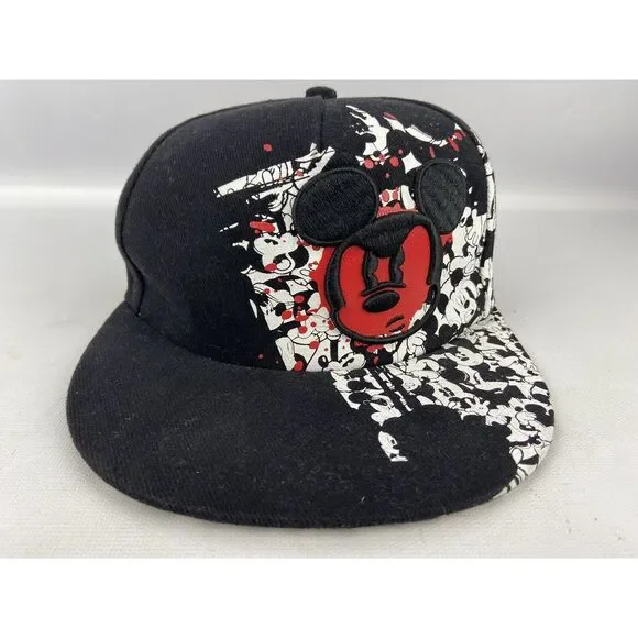 Mickey Mouse Hat Cap Black‎ Disney Parks Authentic Original Youth Size Flat Bill