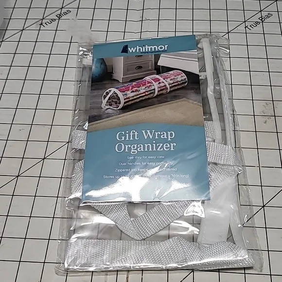 Whitmor Gift Wrap Organizer - Clear&White NIP 8.74